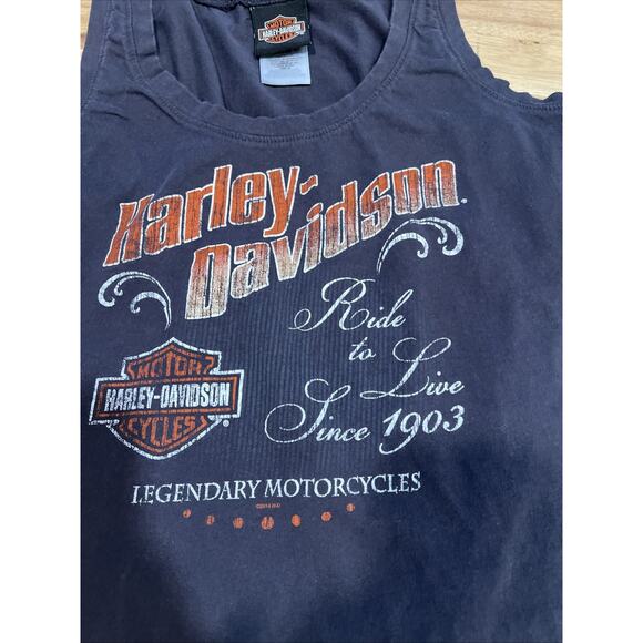 Harley Davidson Tank Top Size XL Black Roma Italy Ride To Live Since 1903 - Picture 2 of 4